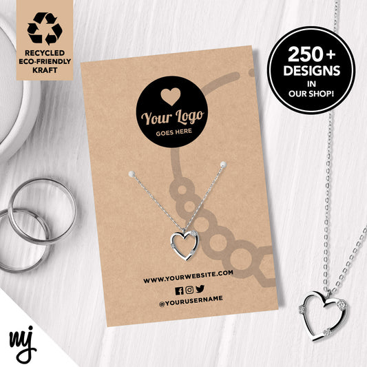 Custom Kraft Jewellery Backing Card Printing | Eco Recyclable Necklace Design 02