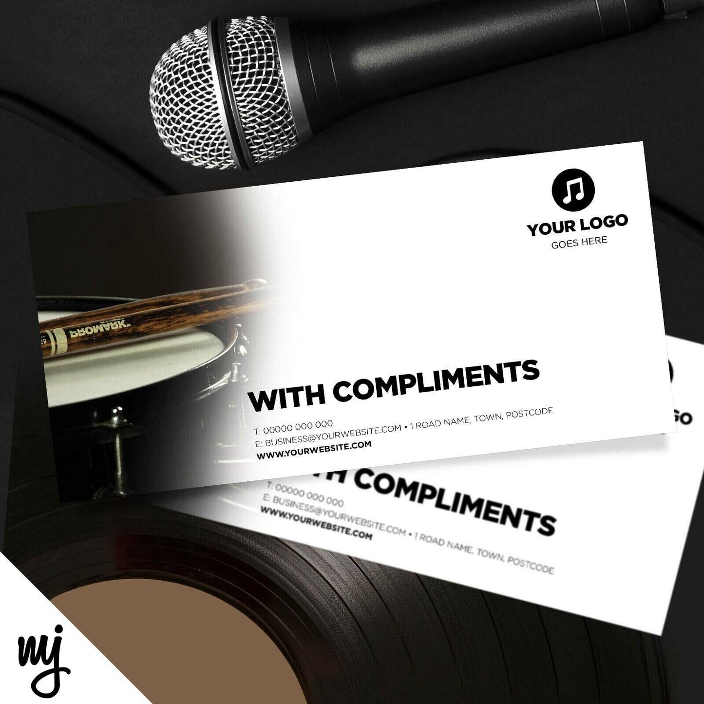 Custom Compliment Slip Printing | Drum Lesson Music Equipment Shop Gig Show 02