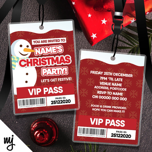 Snowman Christmas Vip Passes & Lanyards