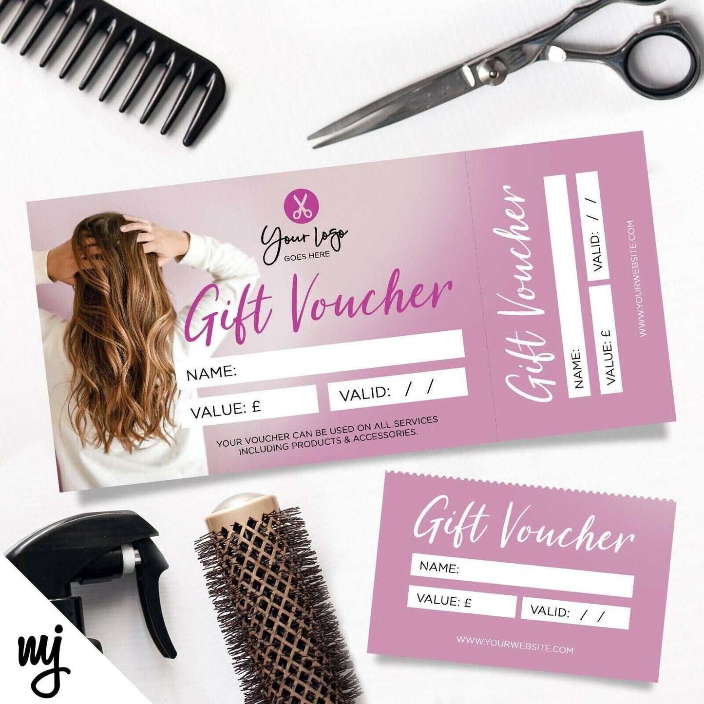 Custom Printed Gift Vouchers | Perforated | Hairdresser Salon Business Women 01