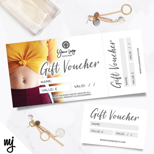 Custom Printed Gift Vouchers | Perforated | Piercing Ear Nose Jewellery 03