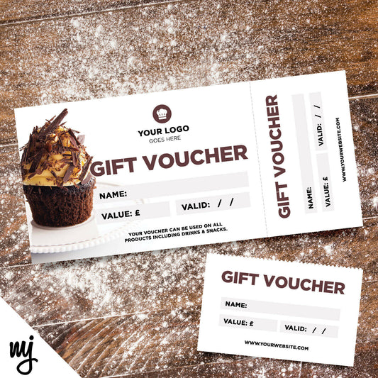 Custom Printed Gift Vouchers | Perforated | Bakery Cake Bread Shop Food Cafe 07