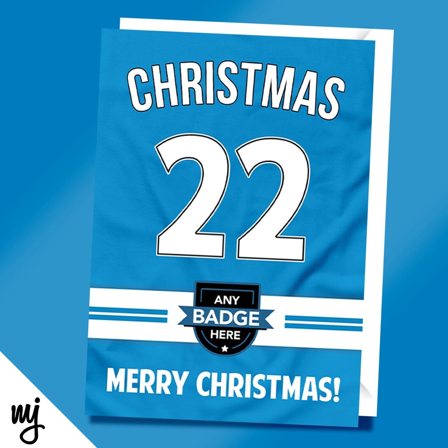 Football Shirt Christmas Card | Sky Blue