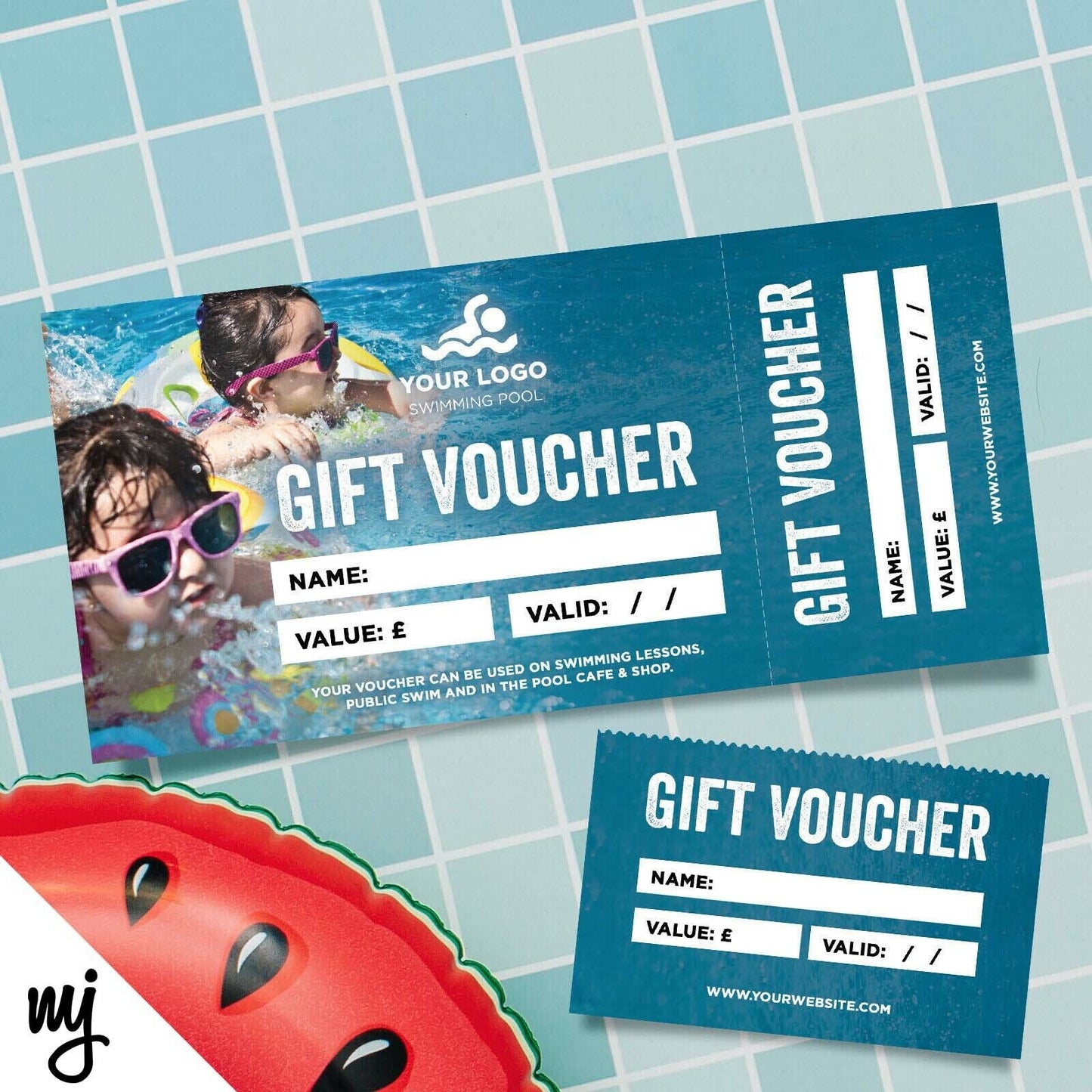 Custom Printed Gift Vouchers | Perforated | Swimming Pool Sports Centre Business