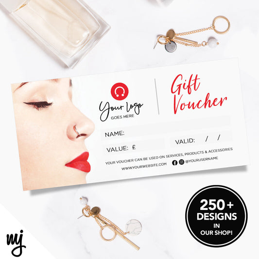 Custom Printed Business Gift Vouchers | Piercing Piercer Ear Nose Jewellery 01