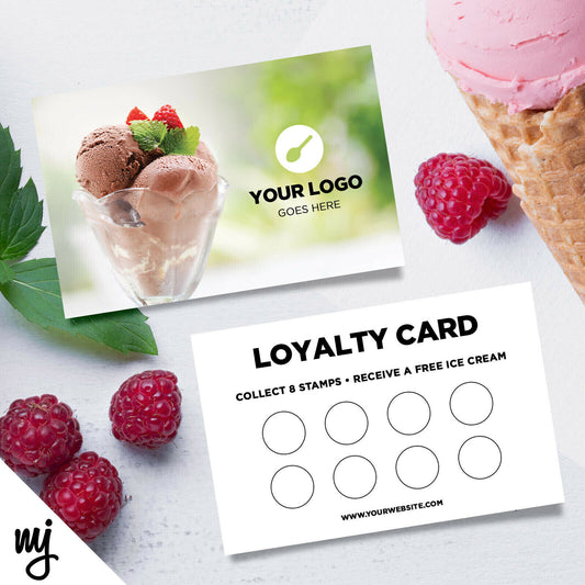 Custom Loyalty Card Printing | Ice Cream Van Desserts Pudding Sweets Business 02