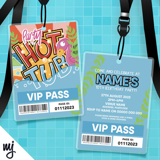 Hot Tub Party Vip Passes & Lanyards