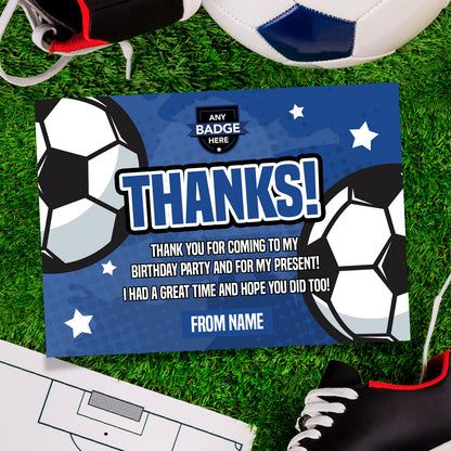 Personalised Blue Football Ticket Style Invitations | Kids/adults