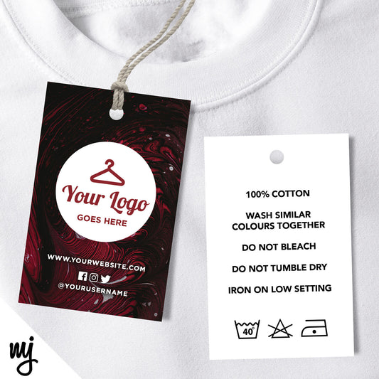 Red Swirl Swing Tags