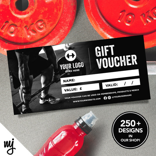 CUSTOM PRINTED BUSINESS GIFT VOUCHERS | GYM PERSONAL TRAINER MUSCLE FITNESS 03