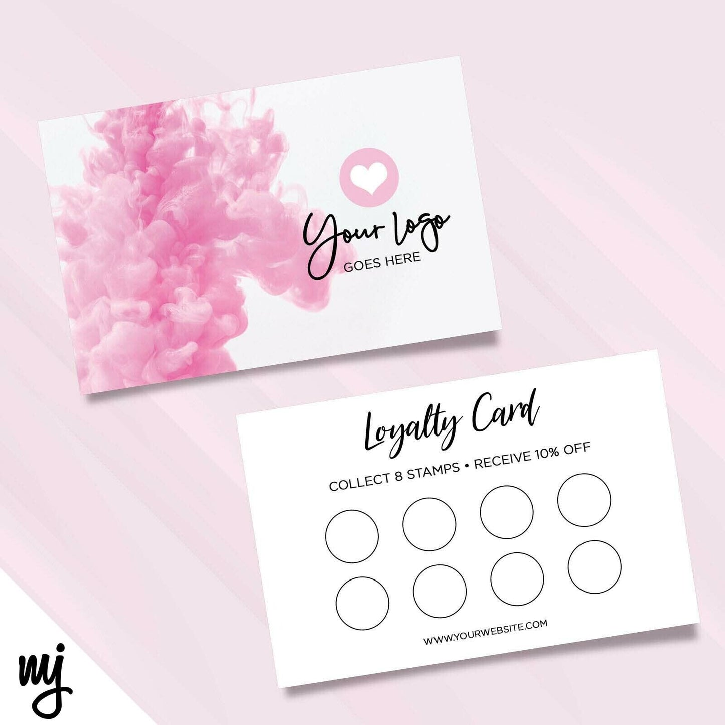 Custom Loyalty Card Printing | Pink White Smoke Feminine Generic Design 01