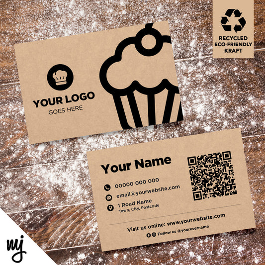 Kraft Business Cards Eco Recyclable | Bakery Cake Bread Shop Food Cafe 03