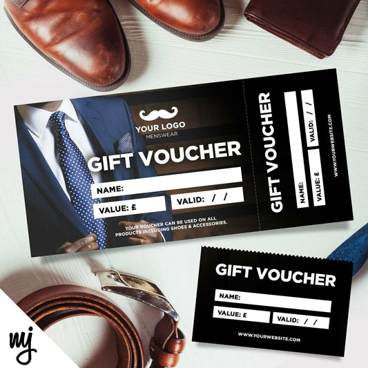 Custom Printed Gift Vouchers | Perforated | Menswear Tailor Suit Fashion Mens 02