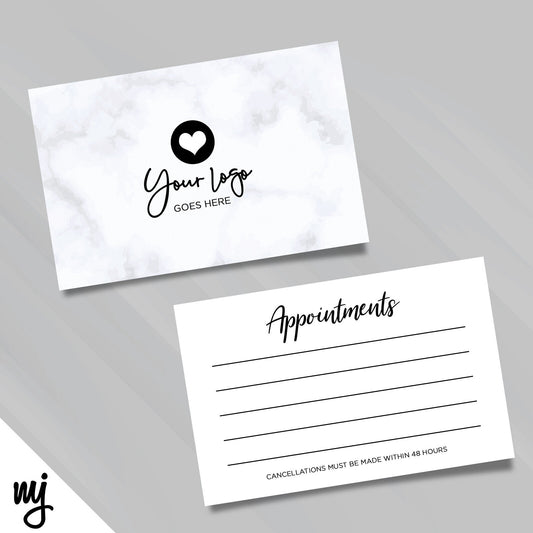 Marble Black Appointment Cards