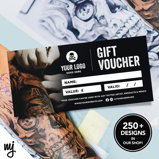 Custom Printed Business Gift Vouchers | Tattoo Artist Shop Studio Ink Tat 03