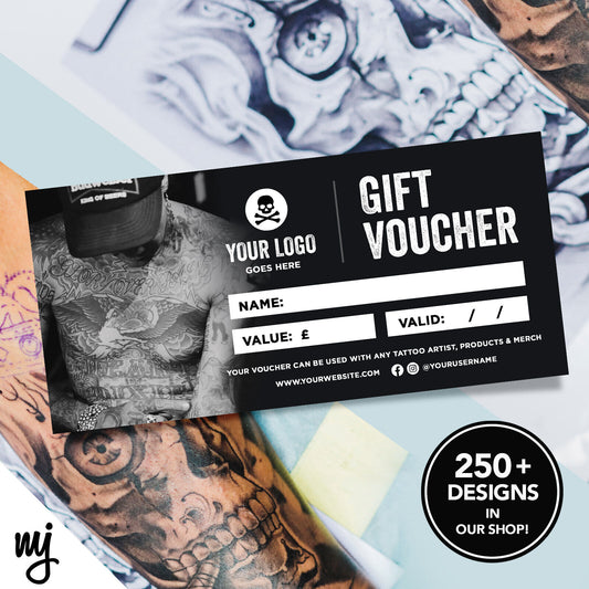 Custom Printed Business Gift Vouchers | Tattoo Artist Shop Studio Ink Tat 02