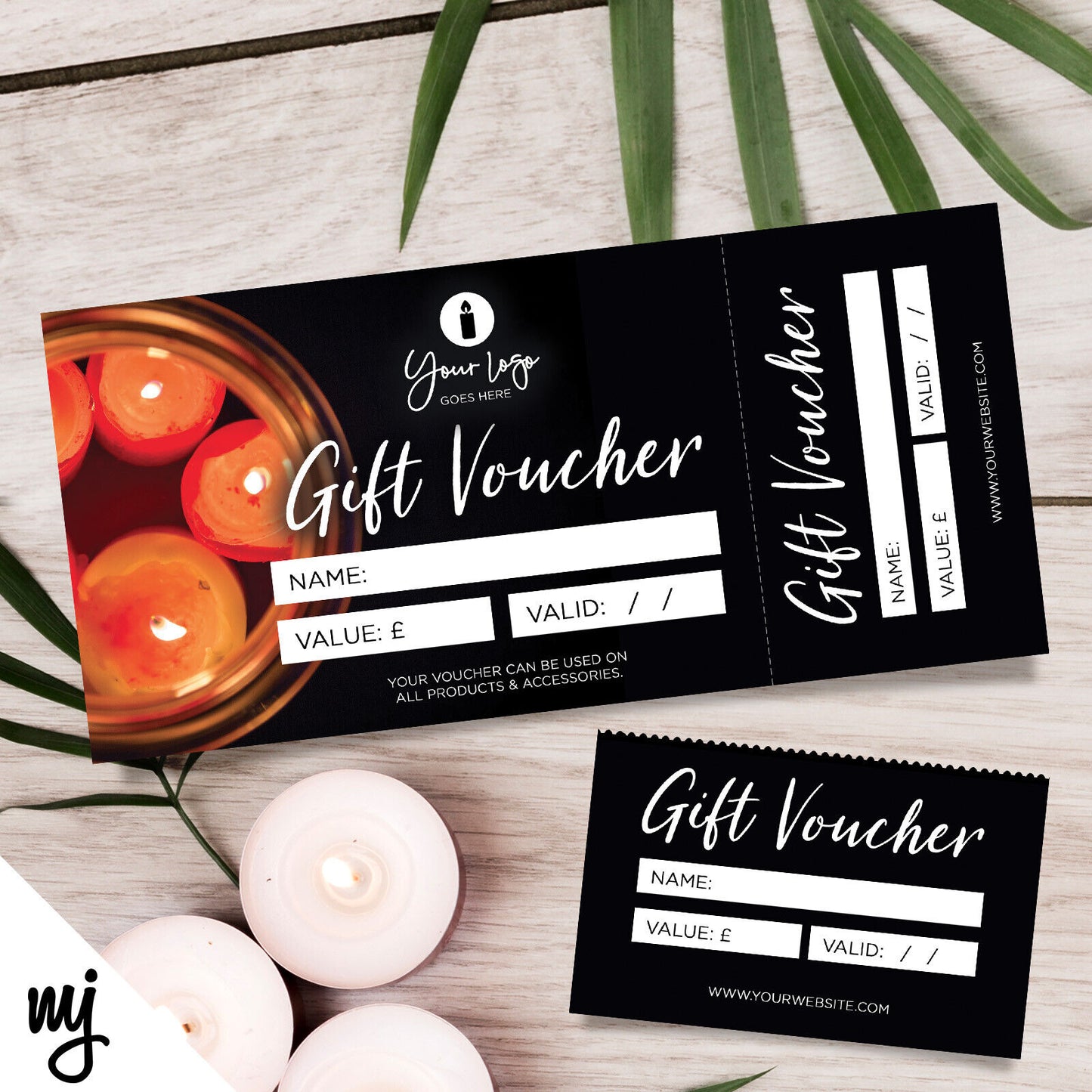 Custom Printed Gift Vouchers | Perforated | Candles Candle Wax Melt Scent 03