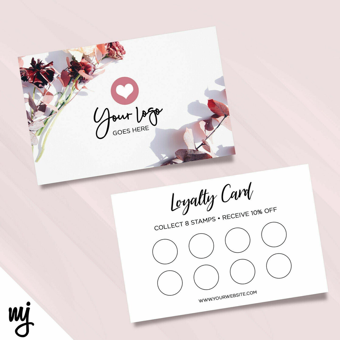 Custom Loyalty Card Printing | Floral Purple Feminine Generic Flower Design 05