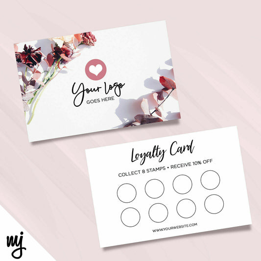 Custom Loyalty Card Printing | Floral Purple Feminine Generic Flower Design 05