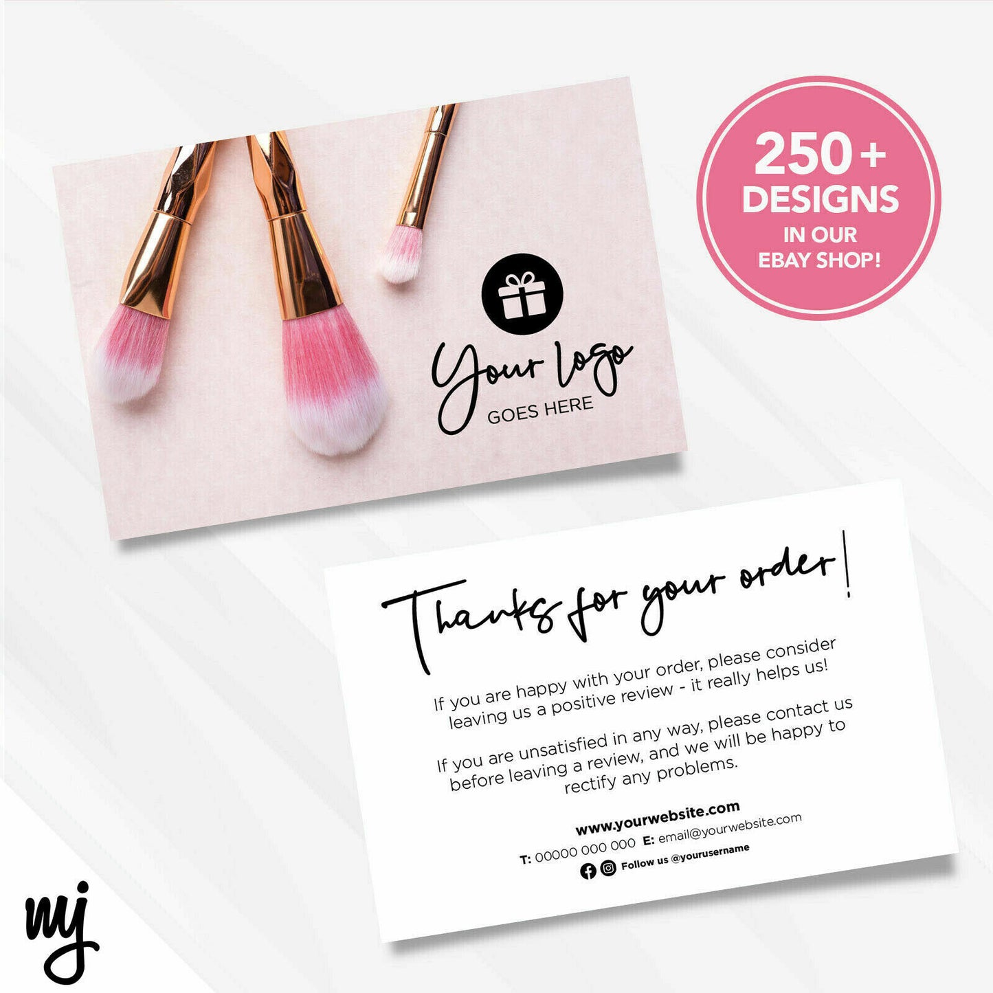 Custom Printed Ebay/etsy Thank You Cards | Make Up Beauty Supplies Business 01