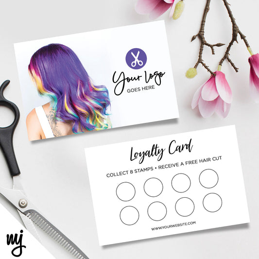 Custom Loyalty Card Printing | Salon Hair Hairdresser Business Purple 11