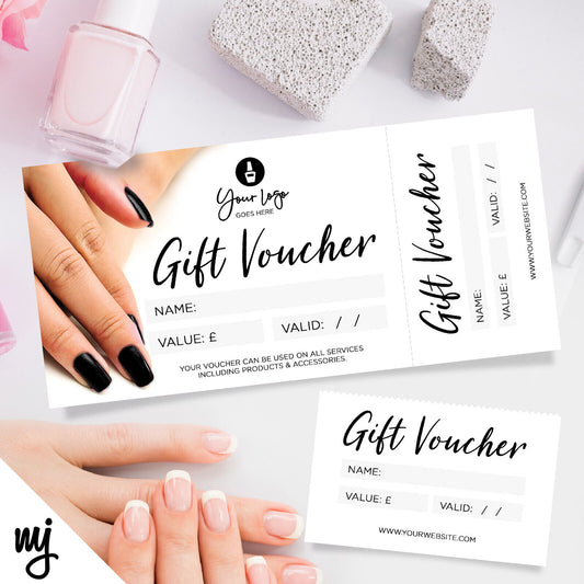 Custom Printed Gift Vouchers | Perforated | Nail Artist Beauty Therapist 06