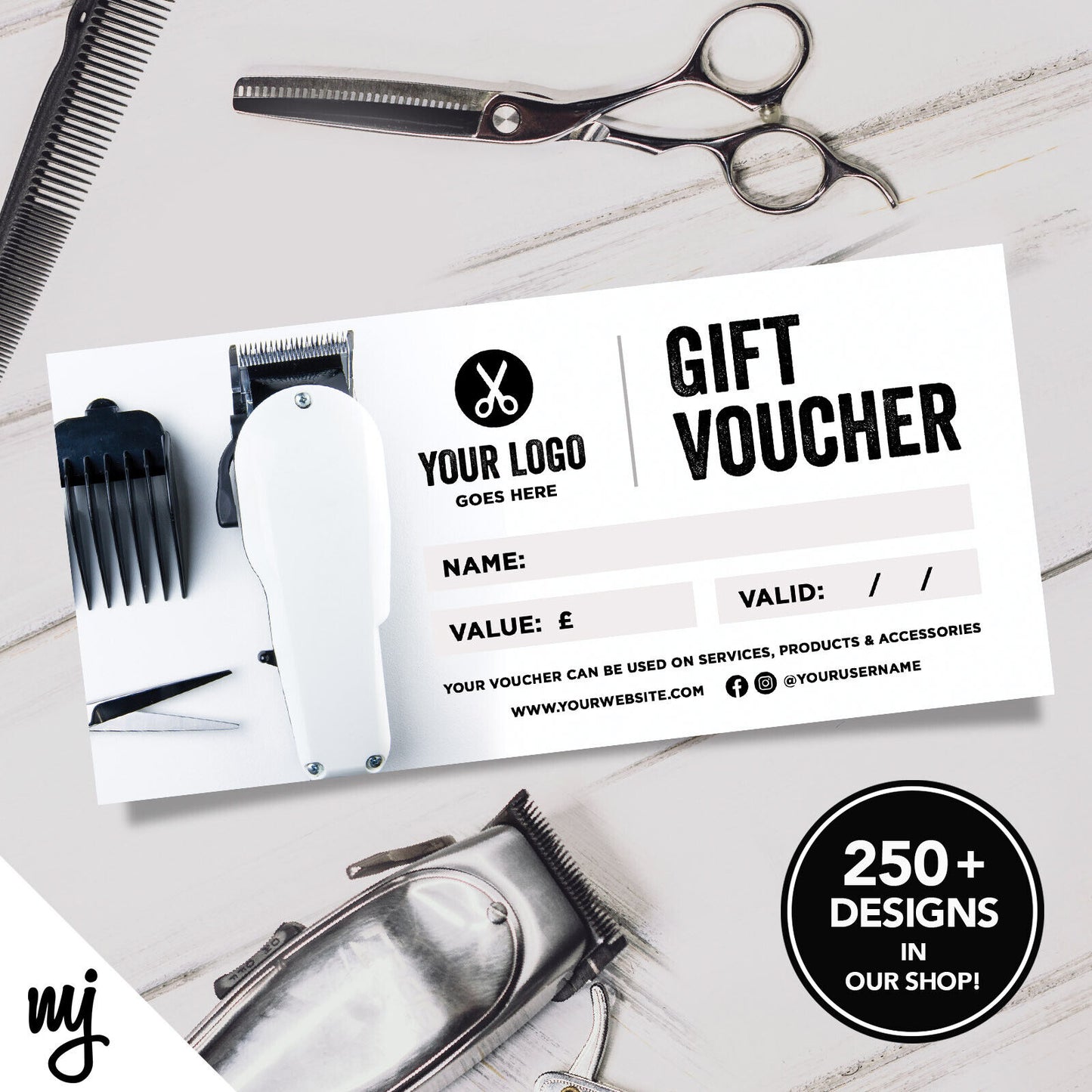 CUSTOM PRINTED BUSINESS GIFT VOUCHERS | BARBER HAIRDRESSER BUSINESS MEN 03