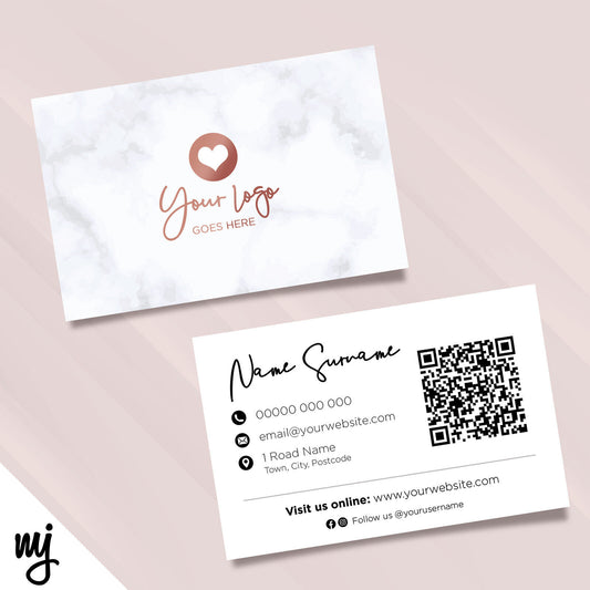 Custom Business Card Printing | Marble Rose Gold Generic Modern Design