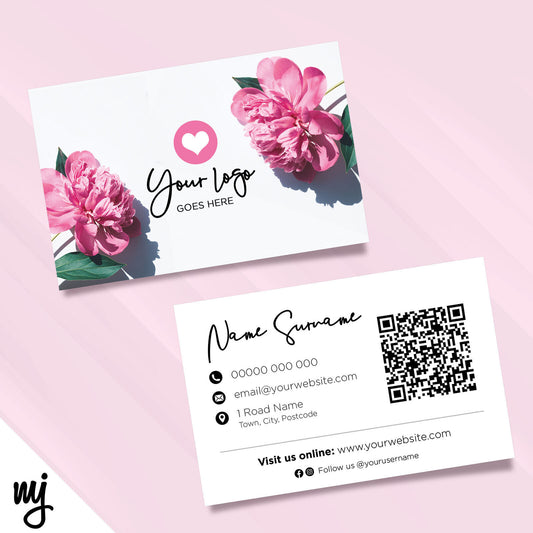 Custom Business Card Printing | Floral Feminine Generic Flower Design 01