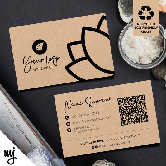 Kraft Business Cards Eco Recyclable | Massage Masseur Beauty Therapist Health 01