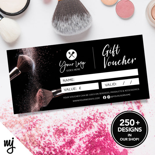 Custom Printed Business Gift Vouchers | Make Up Artist Beauty Glamour Lip