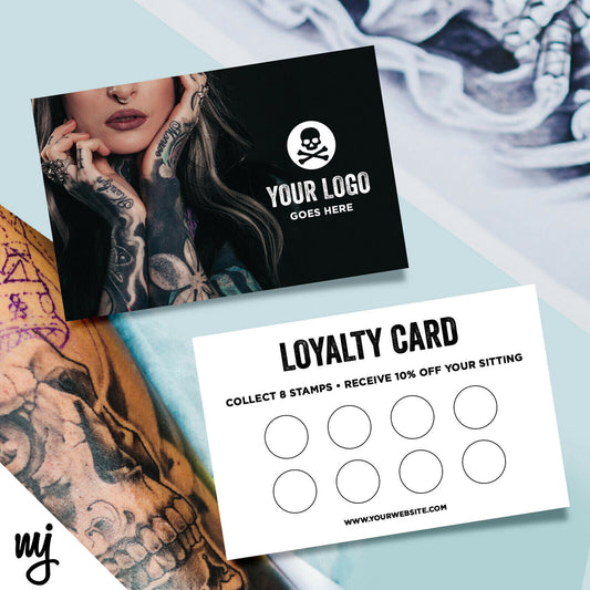 Custom Loyalty Card Printing | Tattoo Artist Shop Studio Ink Tat Business