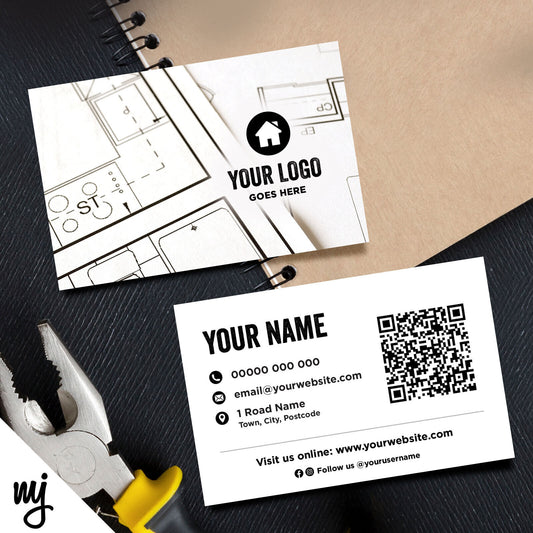 Custom Business Card Printing | Builder Construction Architect House Home 02