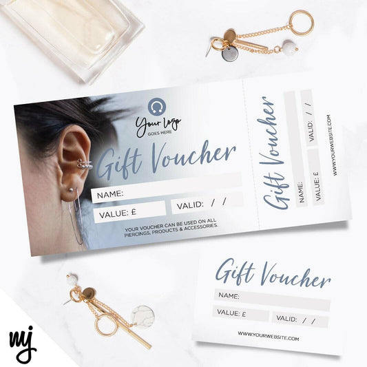 Custom Printed Gift Vouchers | Perforated | Piercing Ear Nose Jewellery 02