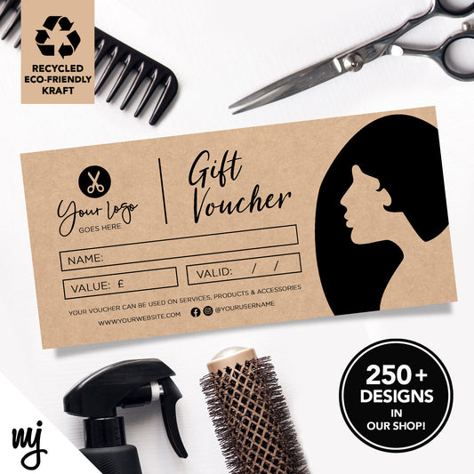 Custom Recyclable Kraft Gift Vouchers | Hairdresser Hair Salon Business 03