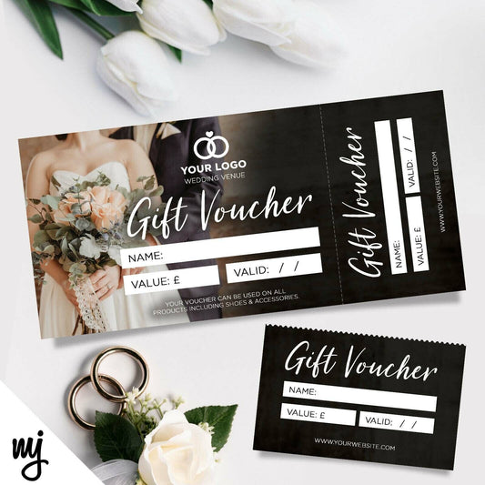 Custom Printed Gift Vouchers | Perforated | Wedding Bridal Shop Venue Married 01