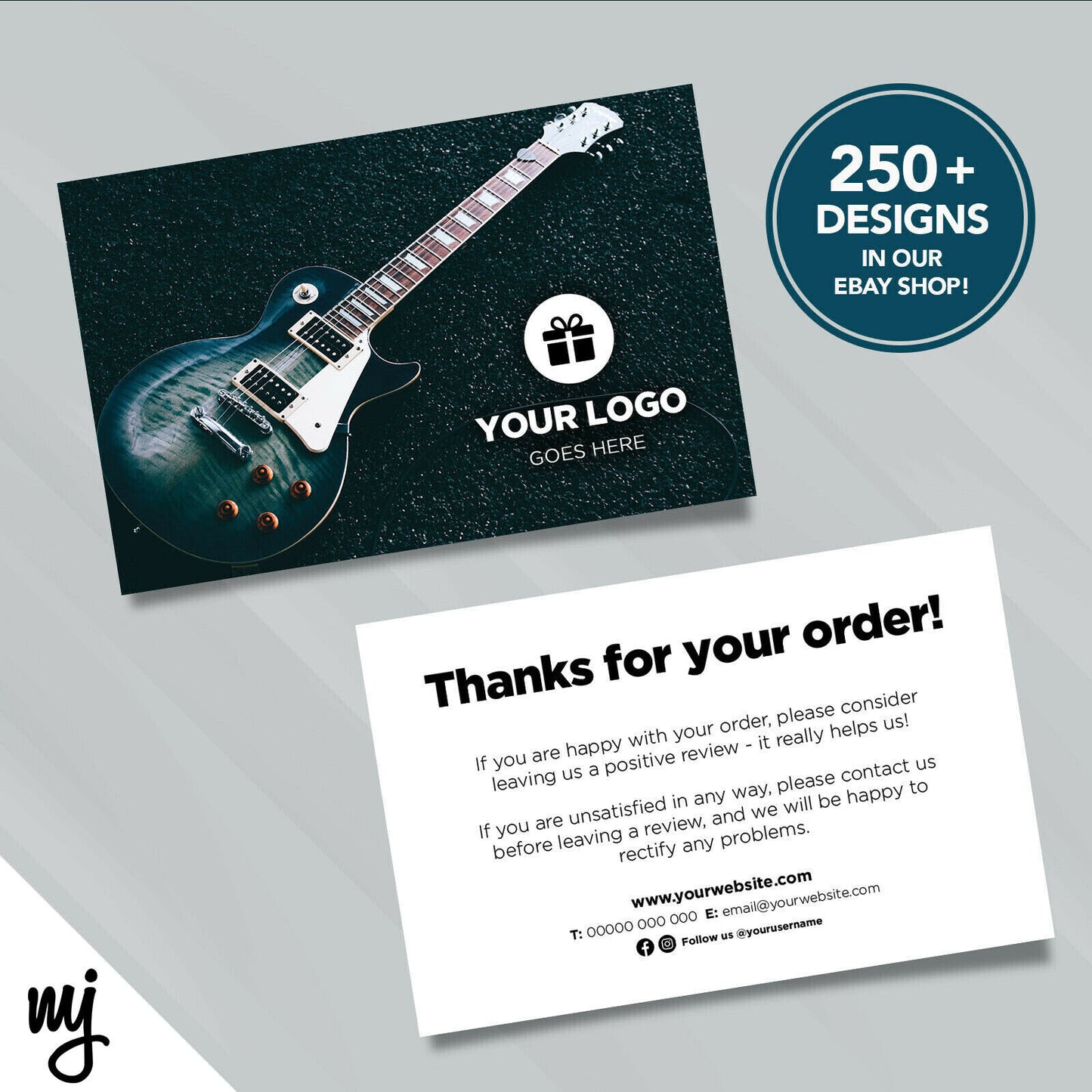 Custom Printed Ebay/etsy Thank You Cards | Music Shop Guitar Supplies Business 1