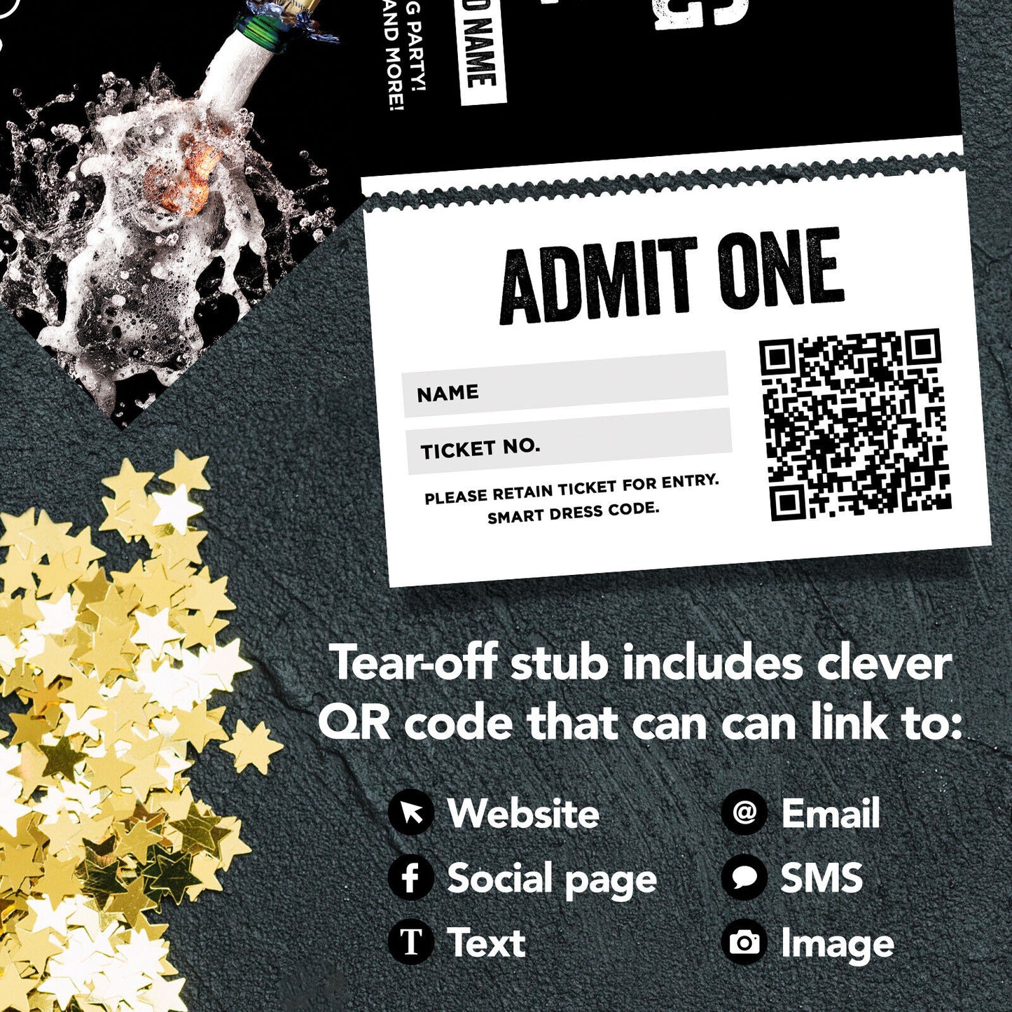 Custom Pub Bar Opening Party Reopening Ticket Printing | Perforated Stubs | 04