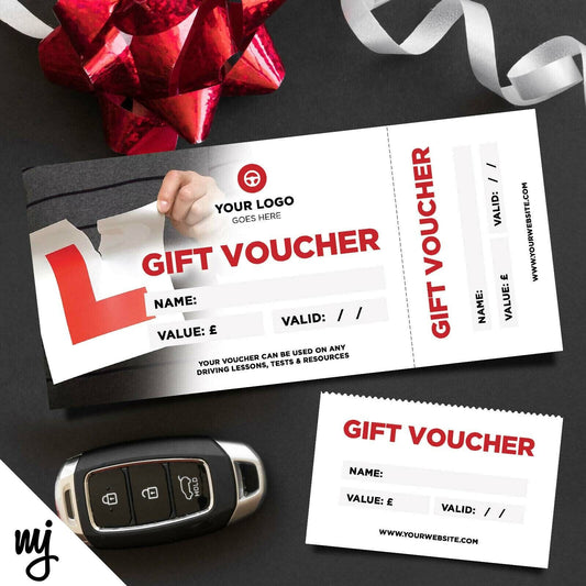 Custom Printed Gift Vouchers | Perforated | Driving School Lesson Car Learner 03