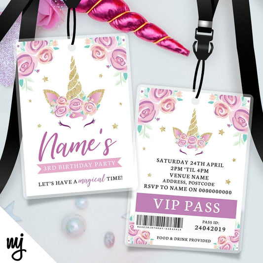 Unicorn Floral Vip Passes & Lanyards