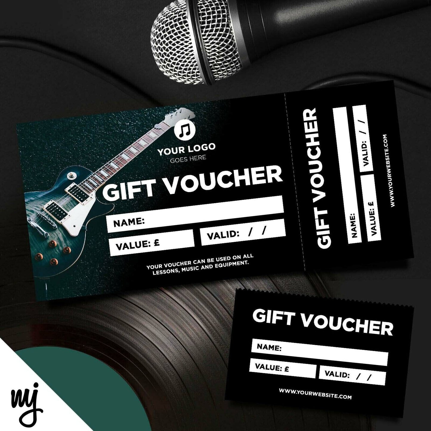 Custom Printed Gift Vouchers | Perforated | Guitar Lesson Music Shop Gig Show 03