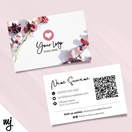 Custom Business Card Printing | Floral Purple Feminine Generic Flower Design 05