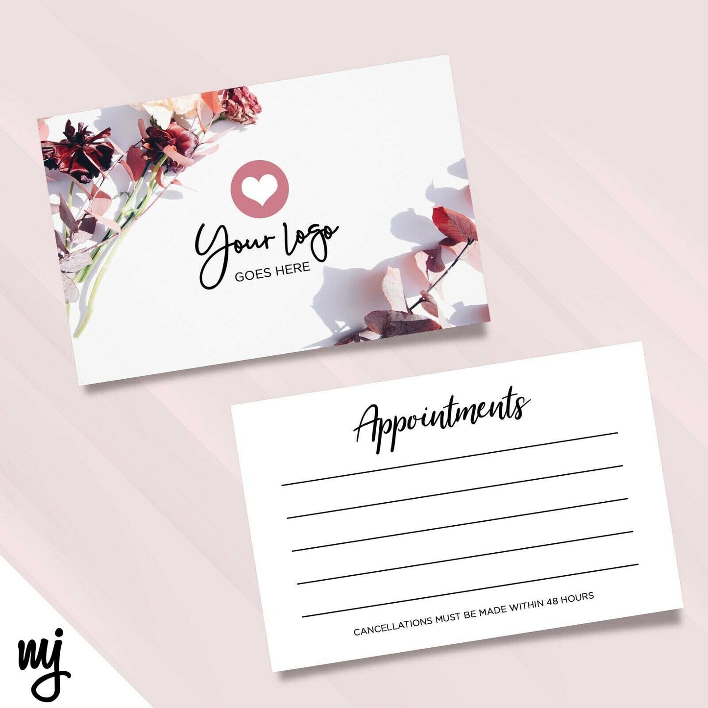 Red Floral Appointment Cards