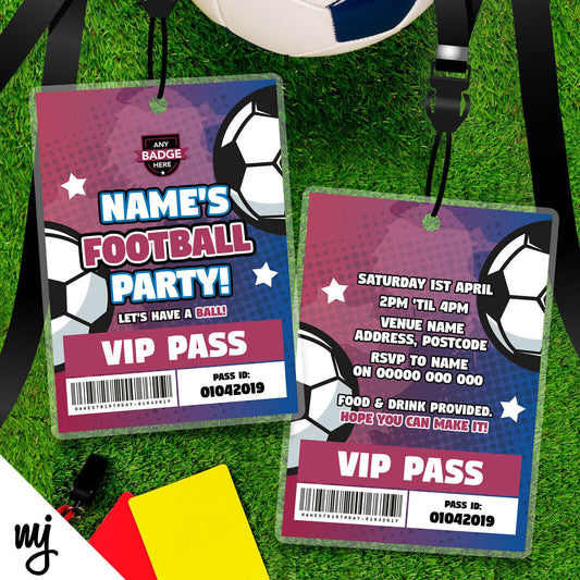 Football Team Vip Passes & Lanyards | Maroon Blue