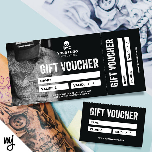 Custom Printed Gift Vouchers | Perforated | Tattoo Artist Shop Studio Ink Tat 02