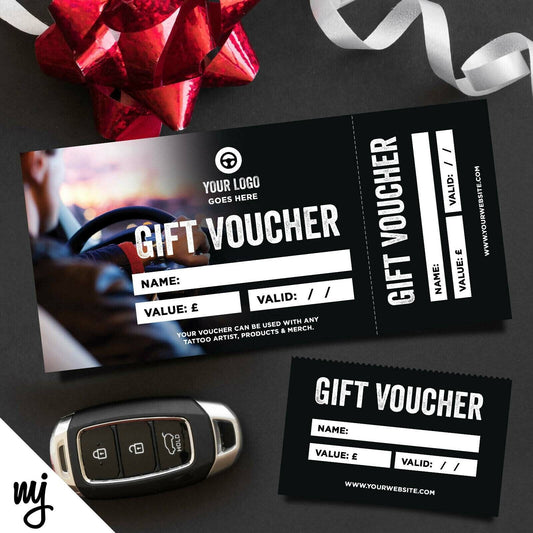 Custom Printed Gift Vouchers | Perforated | Car Vehicle Chauffeur Taxi Auto 02