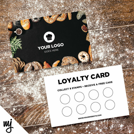 Custom Loyalty Card Printing | Bakery Cake Bread Shop Food Cafe Business 01