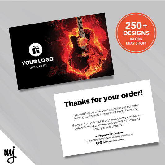 Custom Printed Ebay/etsy Thank You Cards | Music Shop Guitar Supplies Business 2