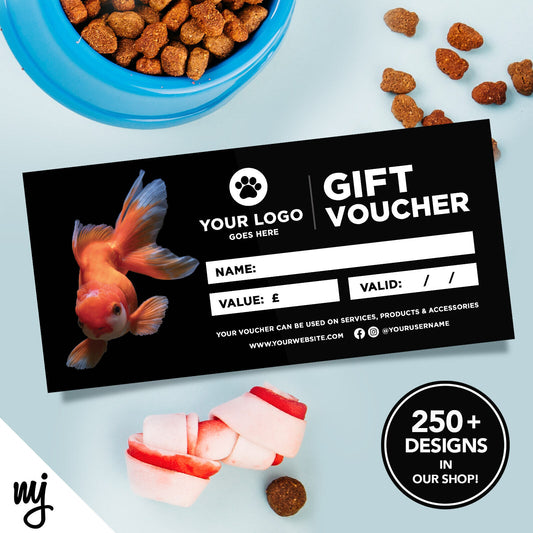 Custom Printed Business Gift Vouchers | Fishing Sports Supplies Pet Shop