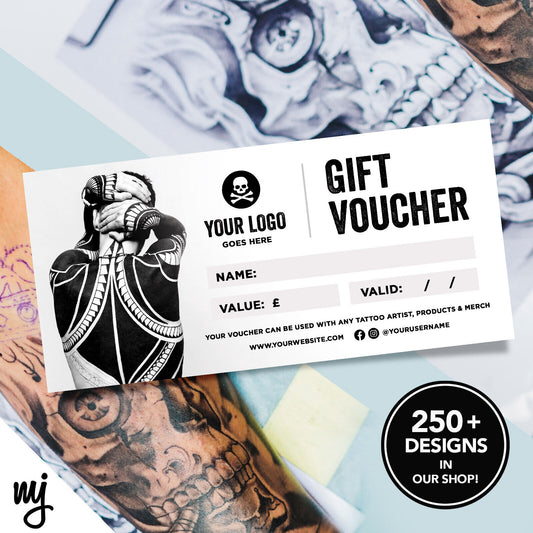 Custom Printed Business Gift Vouchers | Tattoo Artist Shop Studio Ink Tat 05